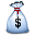 Hot Money Bag Icon 32x32 png